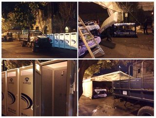 Cientos de policías federales instalan campamento a un costado de Segob