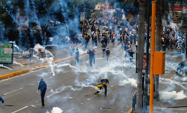 Protestas en Caracas el 27 de febrero. Foto Ap