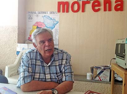 Luis Medina Lizalde, dirigente estatal del Movimiento de Regeneración Nacional ■ foto: alma tapia
