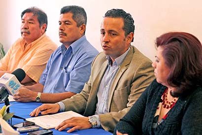 La dirigencia estatal de Acción Nacional ofreció conferencia ante medios informativos para dar a conocer pormenores de la jornada electoral en puerta ■ FOTO: ANDRÉS SÁNCHEZ