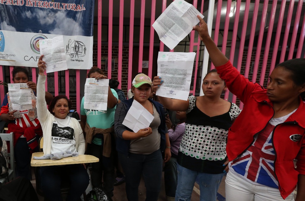 Integrantes de la Caravana Viacrucis Migrante provenientes de Centroamérica. Imagen del 25 de abril de 2014. Foto: La Jornada