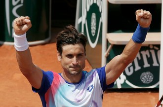 El tenista español David Ferrer celebra su triunfo ante el italiano Andrea Seppi. Foto Reuters