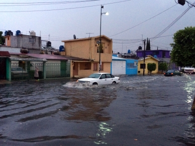 Inundación por las lluvias en varias zonas de Tlaxcala. Foto Notimex