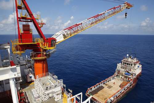 Plataforma petrolera en el Golfo de México. Foto: La Jornada