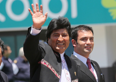 El presidente de Bolivia, Evo Morales, asistió ayer a la toma de posesión del presidente electo de Costa Rica, Luis Guillermo Solís, en San José. Foto Xinhua