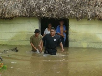 Damnificados por inundaciones en Quintana Roo. Foto tomada de la página web qroo.gob.mx