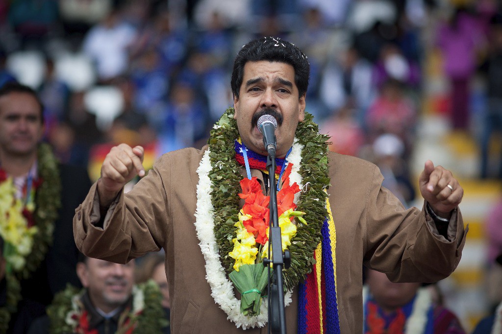 El presidente de Venezuela, Nicolás Maduro, previo a la apertura de la Cumbre G77+China en el Estadio Tahuichi, en Bolivia. Foto Xinhua