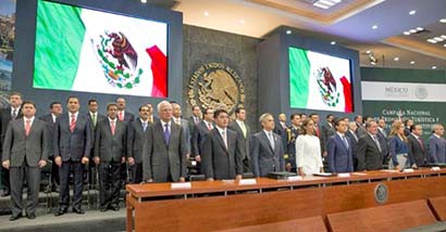 Al evento acudieron gobernadores de todos los estados del país y funcionarios del Gabinete Federal ■ FOTO: LA JORNADA ZACATECAS