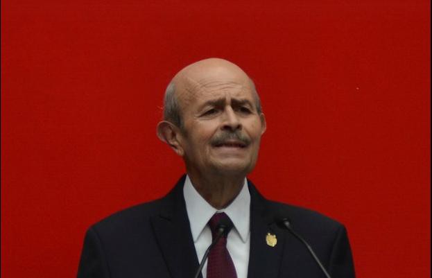 Fausto Vallejo, durante su segundo informe de gobierno. Foto Alan Ortega/Cuartoscuro