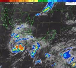 Imagen de satélite de la la tormenta tropical 'Cristina' tomada del SMN