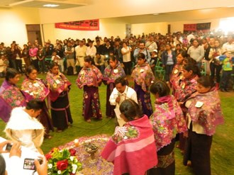 Aspecto del Encuentro Nacional Indígena que se llevó a cabo ayer en San Cristóbal de Las Casas. Foto: La Jornada