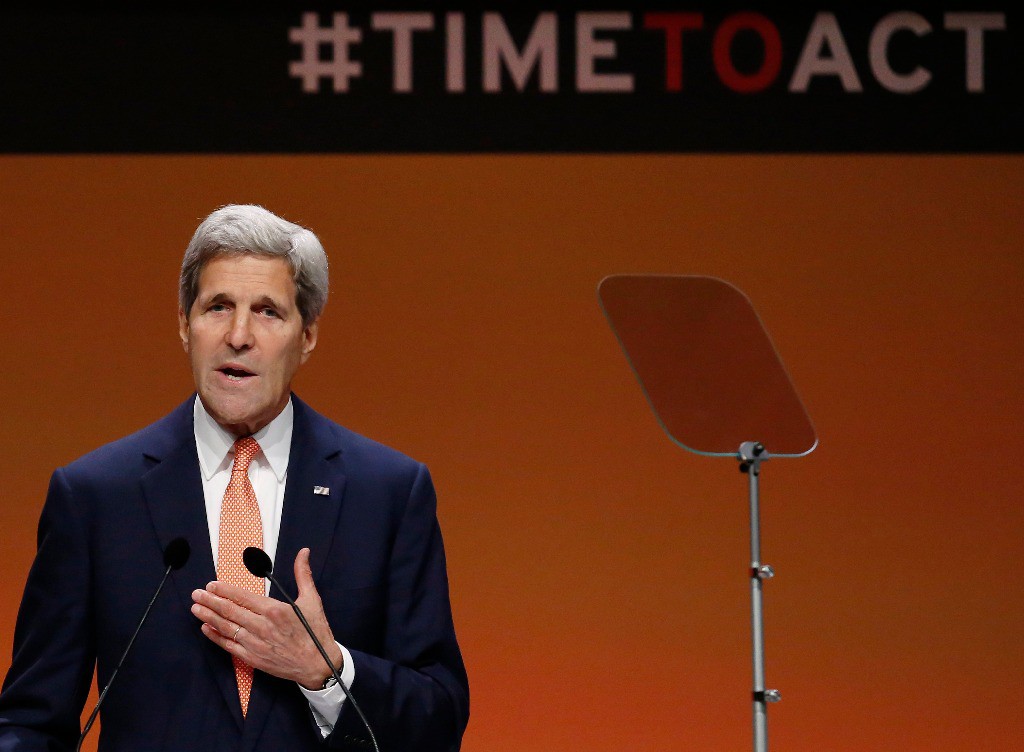 John Kerry, secretario de estado de EU, durante la reunión internacional contra al violencia sexual en tiempos de guerra que se realiza en Londres. Foto Reuters