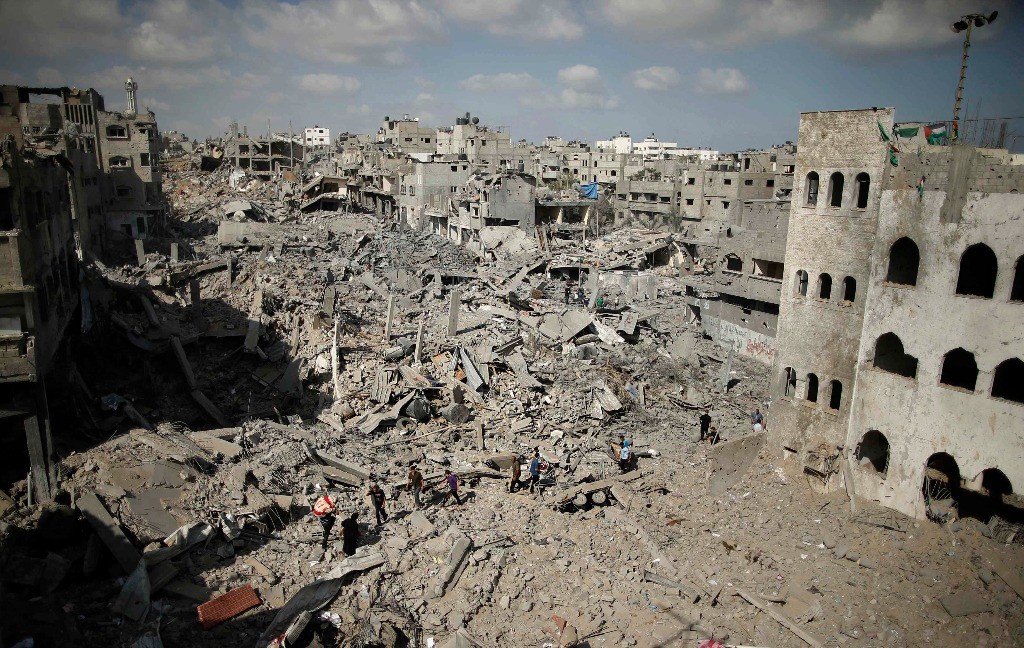 Destrucción en el barrio de Shejaia, en Gaza. Foto Reuters