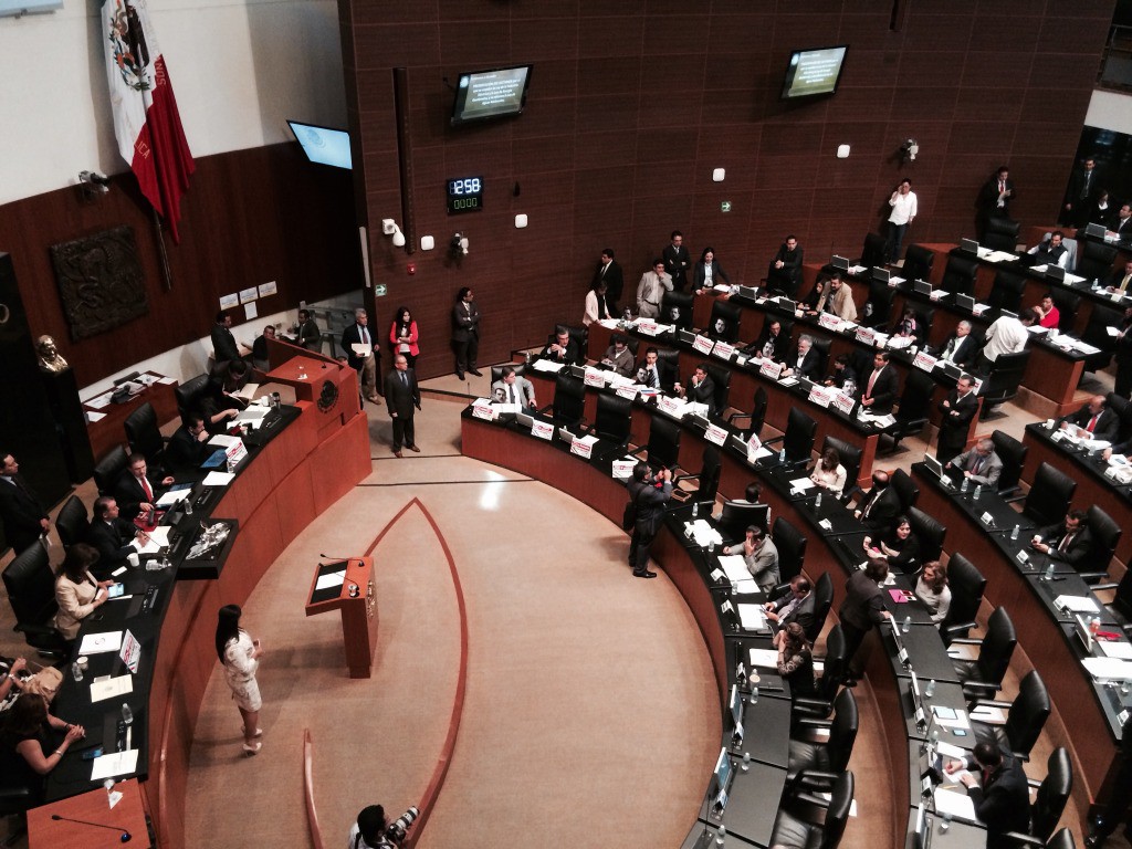 Aspecto de la sesión extraordinaria del día de hoy en el Senado de la República. Foto: La Jornada