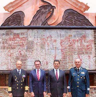 Vidal Francisco Soberón, Luis Videgaray, Miguel Alonso, y Salvador Cienfuegos ■ FOTO: LA JORNADA ZACATECAS