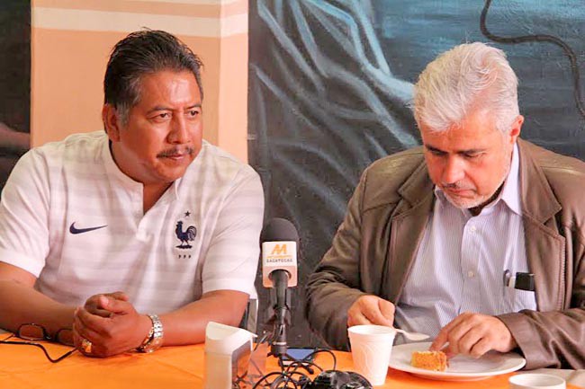 Felipe Pinedo y José Narro, líderes del Frente Popular de Lucha de Zacatecas ■ foto: andrés sánchez