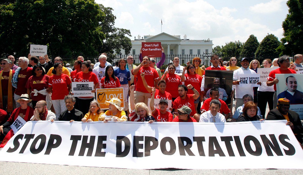 Protesta en la que se exigió al gobierno de Barack Obama detener las deportaciones de inmigrantes, el pasado 31 de julio. Foto Reuters