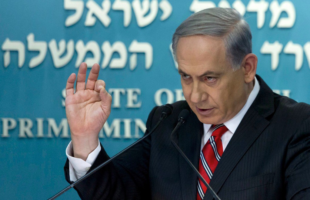 El primer ministro de Israel, Benjamin Netanyahu, en conferencia de prensa este miércoles. Foto Reuters