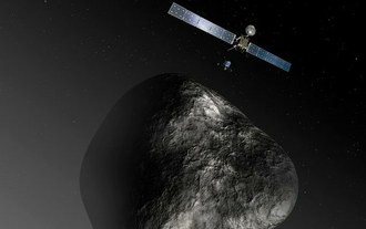 Una representación artística de la Agencia Espacial Europea muestra la sonda Rosetta depositando el minilaboratorio 'Philae' sobre un cometa. Imagen Reuters / Archivo