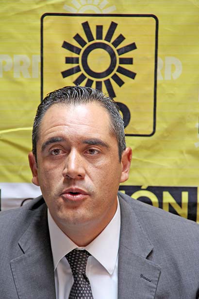 Gerardo Espinoza Solís, dirigente estatal del Sol Azteca ■ FOTO: ANDRÉS SÁNCHEZ