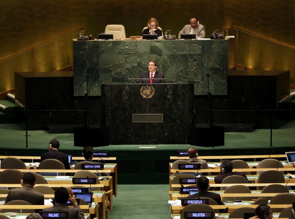 El canciller cubano, Bruno Rodríguez, afirmó ante la Asamblea General de la ONU que las sanciones y la aplicación extraterritorial de leyes estadunidenses se han tornado 