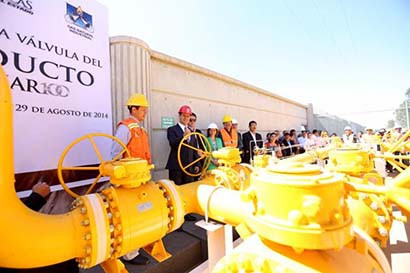 Imagen de archivo de la puesta de marcha del Gasoducto Centenario ■ FOTO: LA JORNADA ZACATECAS