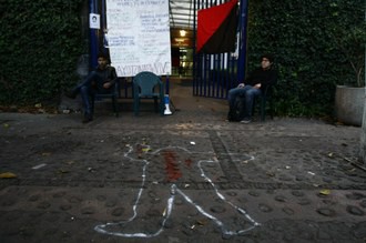 Imagen del paro en la facultad de Filosofía y Letras de la UNAM. Foto: La Jornada