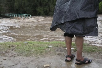 Intensas lluvias en municipios de Oaxaca, este martes. Foto: La Jornada