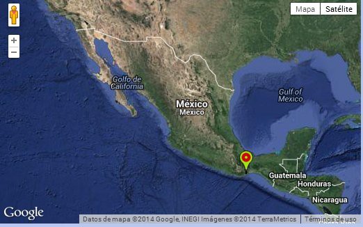 El epicentro se registró a 38 km al suroeste de Tecpan, Guerrero. Imagen tomada del Servicio Sismológico Nacional: www.ssn.unam.mx