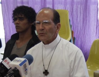 Conferencia de prensa del padre Solalinde en agosto pasado. Foto: La Jornada