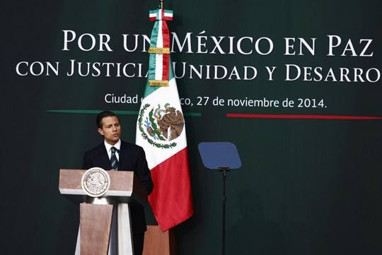 El presidente Enrique Peña Nieto, durante el mensaje a la nación en Palacio Nacional. Foto Cristina Rodríguez