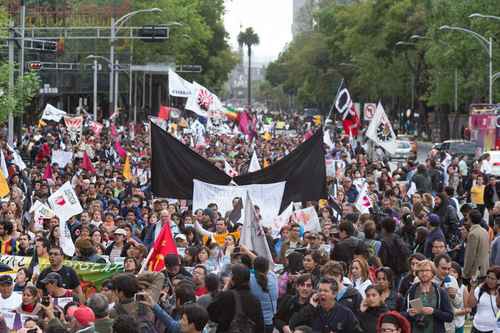 Participantes de la marcha.Foto Pablo Ramos