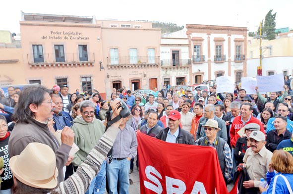 Crecenciano Sánchez Pérez, durante una movilización del gremio ■ foto: ernesto moreno