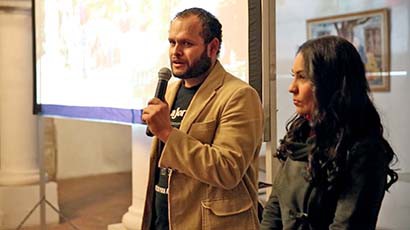 Benny Contreras, coordinador del evento, y Gaby Marcial, directora de la Cineteca Zacatecas ■ foto: MIGUEL áNGEL NúÑEZ
