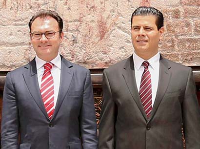 Imagen de archivo de un encuentro de Miguel Alonso con el secretario de Hacienda, Luis Videgaray Caso ■ foto: LA JORNADA ZACATECAS