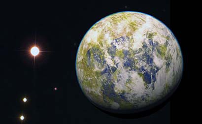 Representación artística del potencialmente habitable planeta Gliese 832-c ■ foto: La Jornada Zacatecas