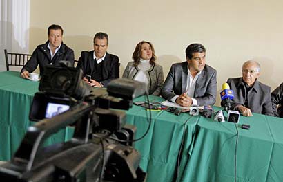 El vicepresidente de Gasolineros Asociados de Zacatecas Asociación Civil, Cecilio Murillo Murillo, ofreció una conferencia de prensa ■ foto: ernesto moreno