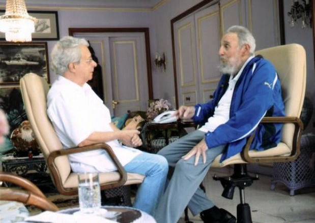 Frei Betto y Fidel Castro durante una reunión en febrero de 2014. Foto Granma