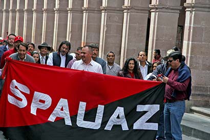 En imagen de archivo, bloqueo en Ciudad Administrativa por parte del Spauaz. Foto