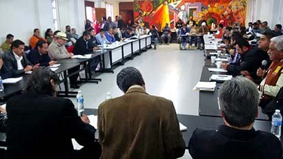 Aspecto de la reunión del Comité de Huelga, en la sede del sindicato ■ foto: martín catalán lerma