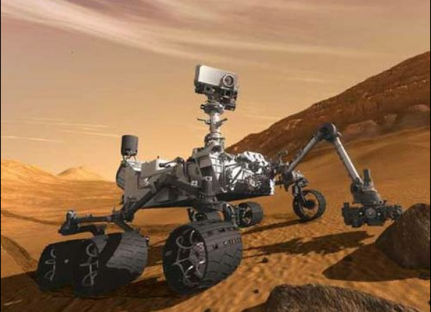 El vehículo robot 'Curiosity', con seis ruedas y 900 kilogramos de peso, aterrizó el 6 de agosto de 2012 en Marte. Foto de la NASA