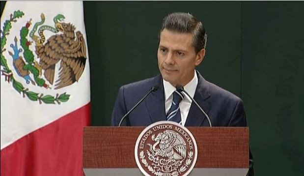 El presidente Enrique Peña Nieto durante el mensaje que ofreció este martes 3 de febrero. Imagen tomada de la página de Presidencia
