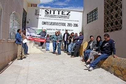Aspecto del movimiento realizado por los trabajadores de telesecundaria en el estado ■ FOTO: ANDRÉS SÁNCHEZ