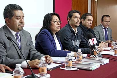 Funcionarios del INE en Zacatecas ofrecieron una conferencia de prensa este lunes ■ FOTO: ANDRÉS SÁNCHEZ