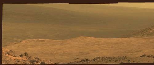Vista que presentó la Nasa de Marathon Valley, un sitio del planeta rojo.Foto Reuters