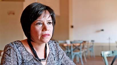 Mirna Maldonado Tapia, aspirante a una diputación federal en el Distrito 1 y con el respaldo de Morena ■ fotos: MIGUEL áNGEL NúÑEZ