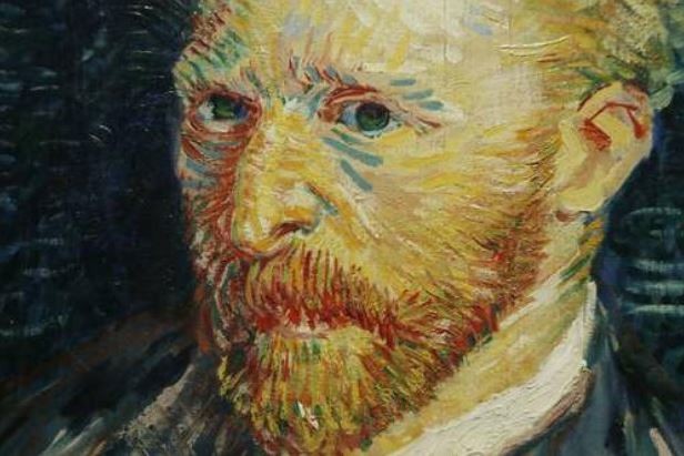 Los trazos del pincel en un detalle de Autorretrato (1887) del artista, Vincent Van Gogh, óleo incluido en la exposición Van Gogh/ Artaud: el suicidado de la sociedad. Foto Reuters