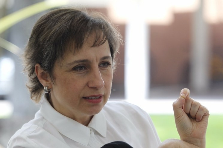 Carmen Aristegui, en entrevista con La Jornada. Foto Víctor Camacho