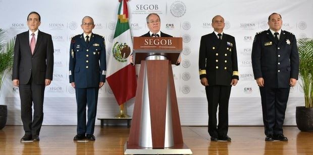 El comisionado Nacional de Seguridad, Monte Alejandro Rubido, en conferencia de prensa sobre los actos violentos ocurridos en Jalisco, el pasado viernes 1 de mayo. Foto: Xinhua