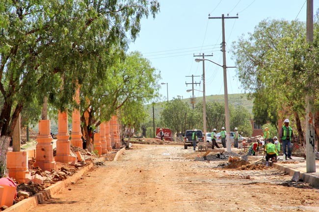 Imagen de archivo de obras realizadas en Lomas de Bracho ■ FOTO: LA JORNADA ZACATECAS